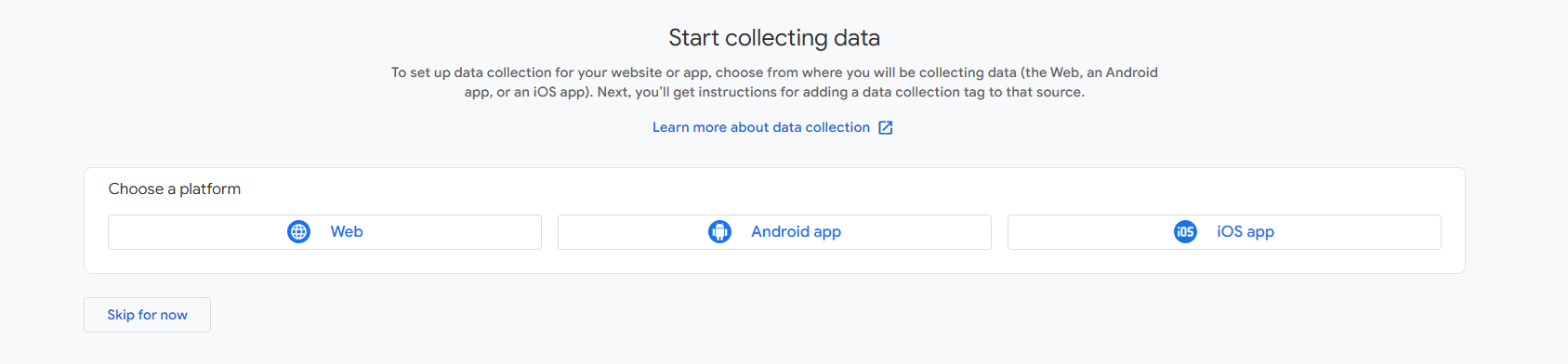 Start collecting data